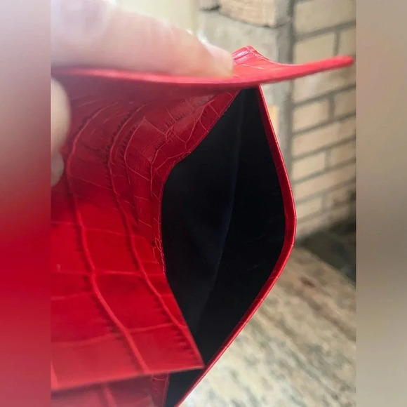 Vintage Karen Kallan embossed leather red check book cover - Picture 3 of 9